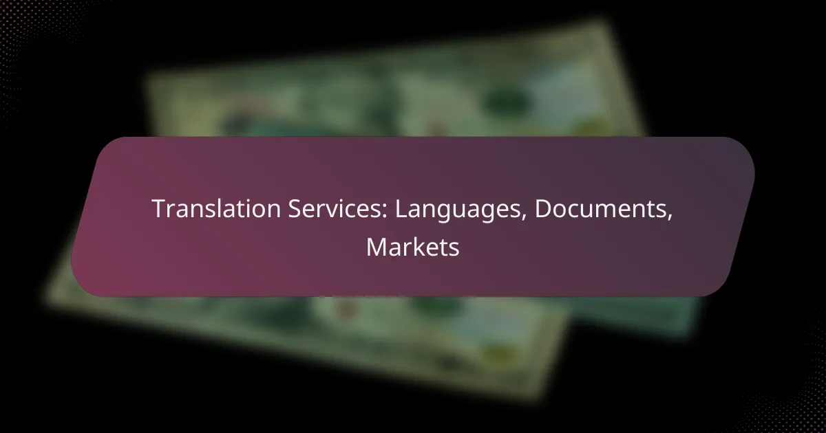 Translation Services: Languages, Documents, Markets