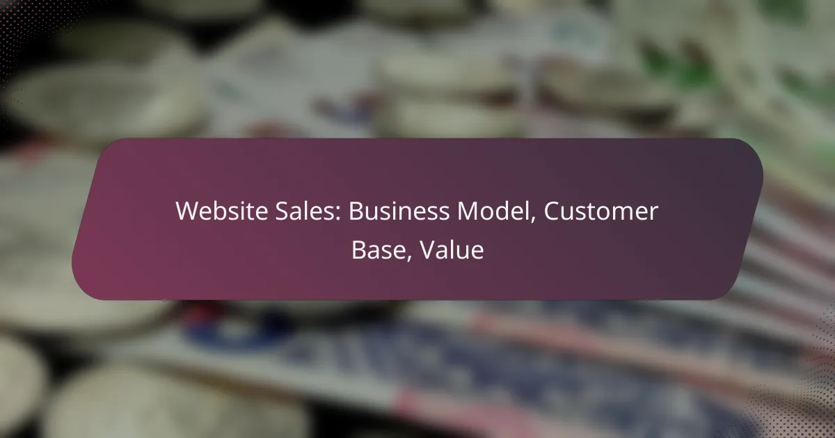 Website Sales: Business Model, Customer Base, Value