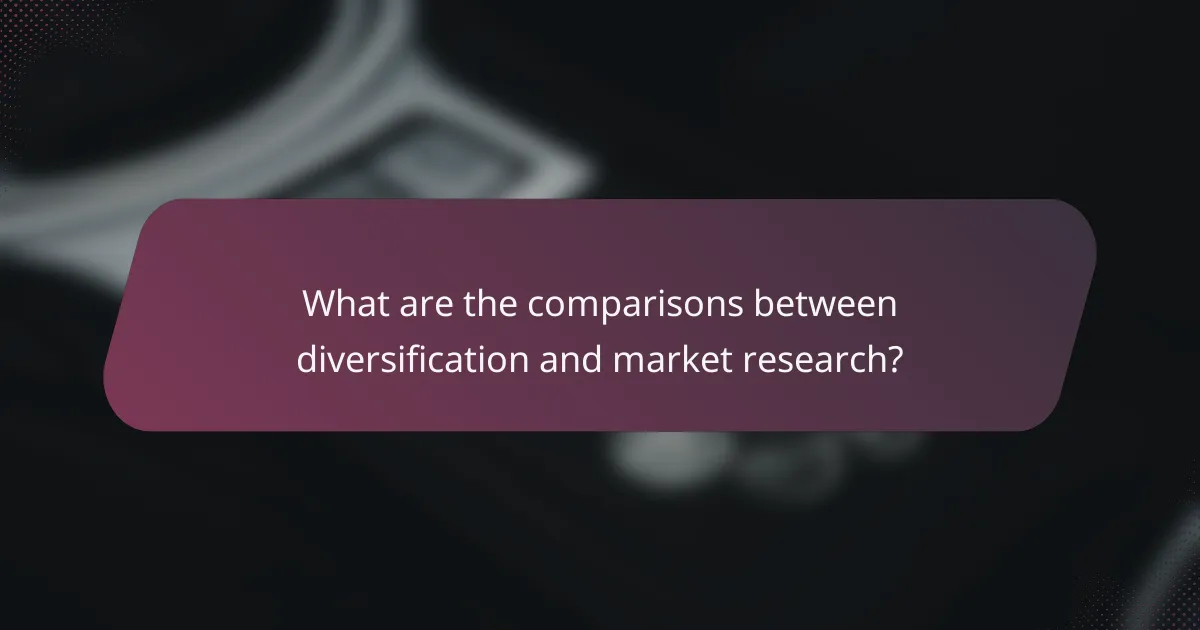 What are the comparisons between diversification and market research?