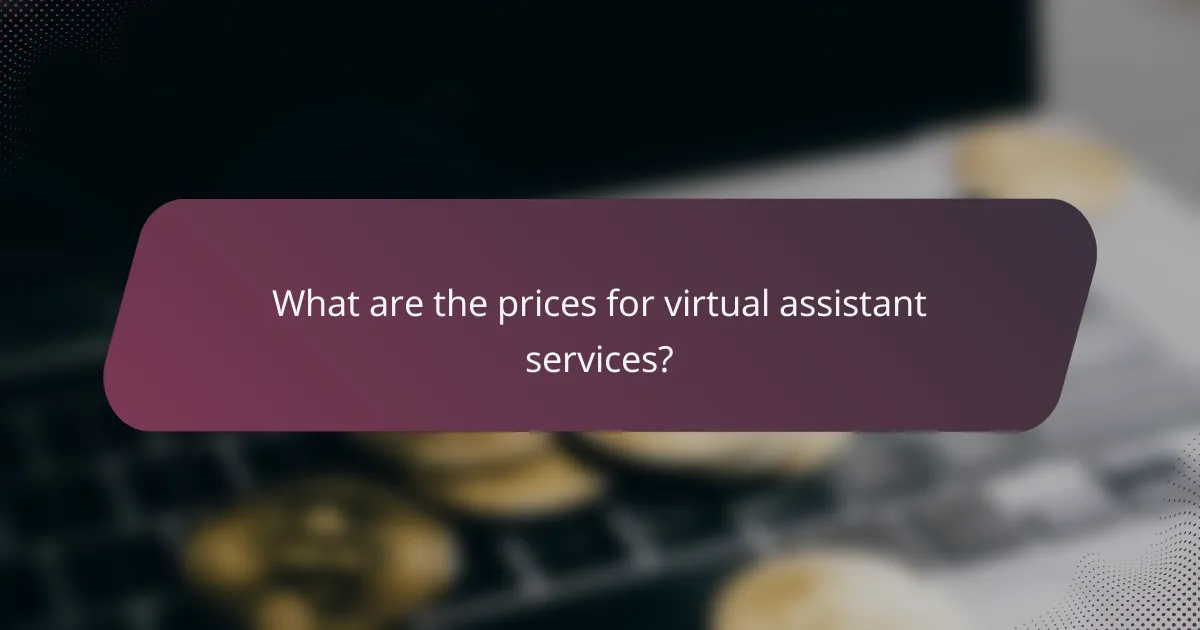 What are the prices for virtual assistant services?