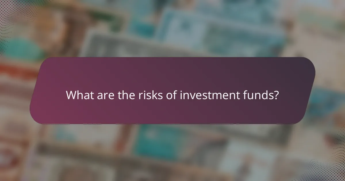 What are the risks of investment funds?