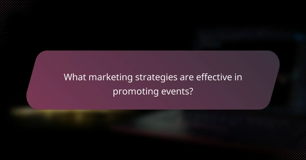 What marketing strategies are effective in promoting events?