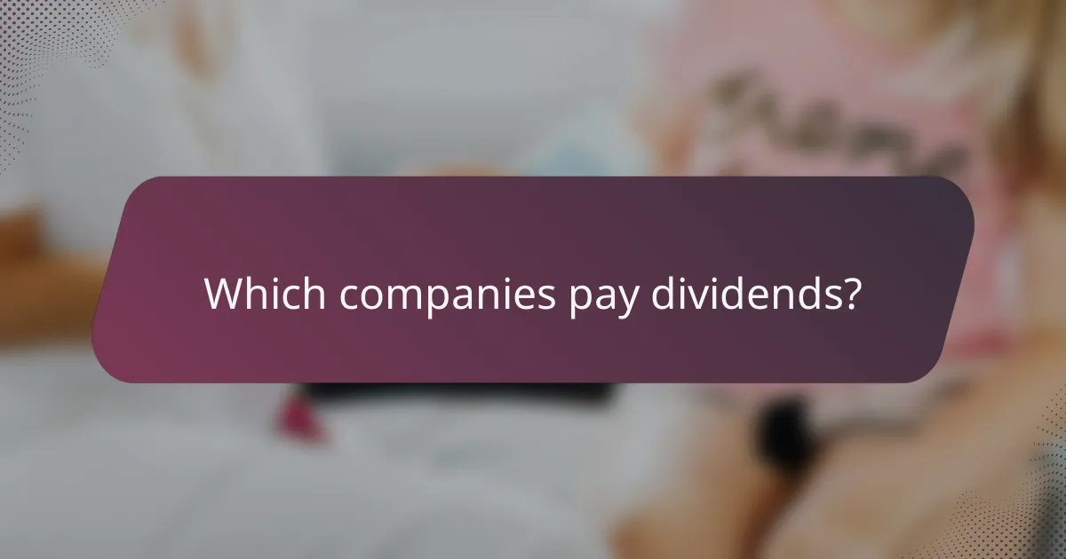Which companies pay dividends?